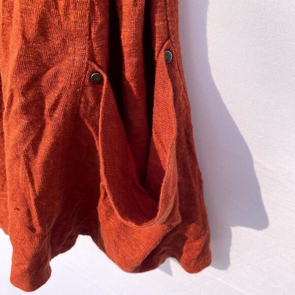 Eileen Fisher Burnt Orange 100% Linen Oversized Racerback Side Pocket Tank Top - Picture 4 of 7